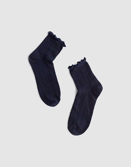 madewell Textured-Knit Ankle Socks juniper berry