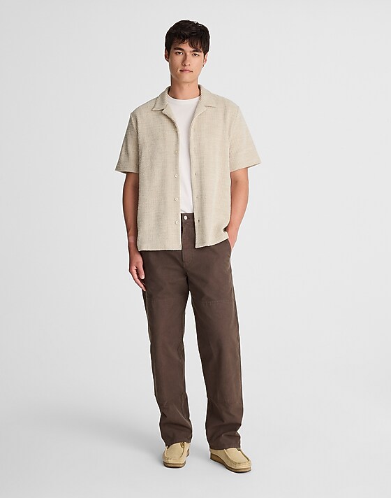 Madewell Textured Stripe Camp-Collar Shirt Dune