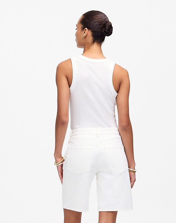 Madewell The 1997 Denim Bermuda Short Pure White