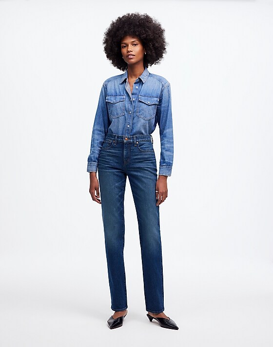 madewell The '90s Straight Mid-Rise Jean osada wash