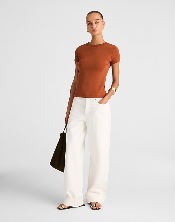 Madewell The 90s Tee In Compact Cotton Cinnamon