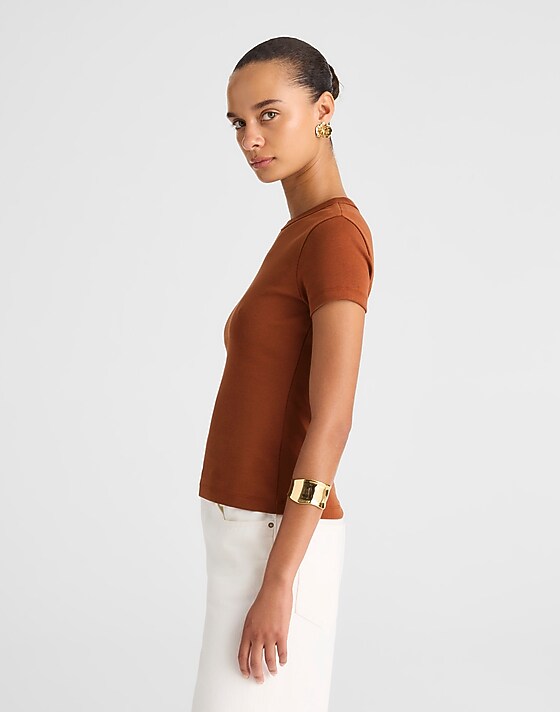 Madewell The 90s Tee In Compact Cotton Cinnamon