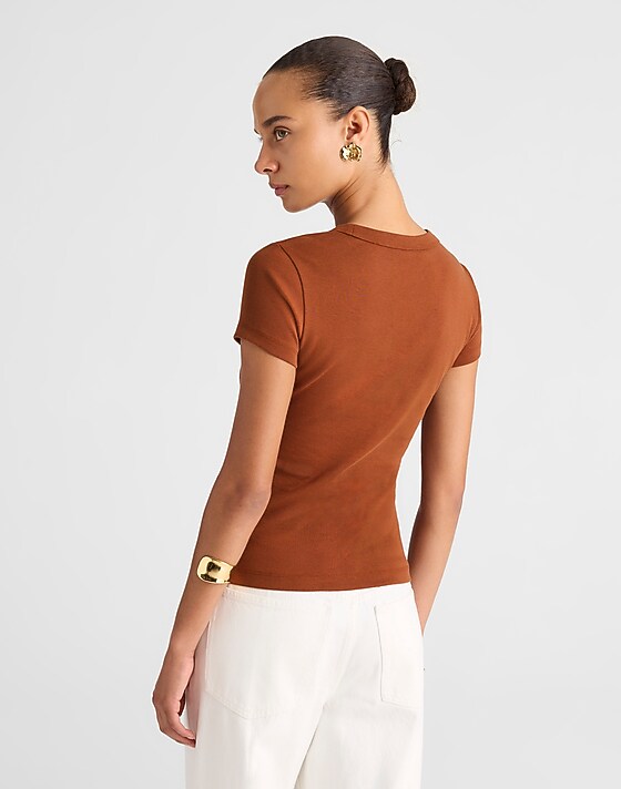 Madewell The 90s Tee In Compact Cotton Cinnamon
