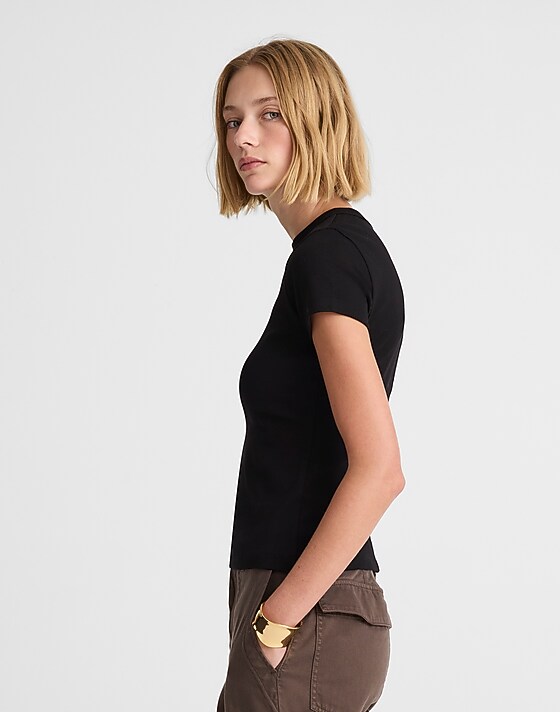 Madewell The '90s Tee In Compact Cotton Jet Black