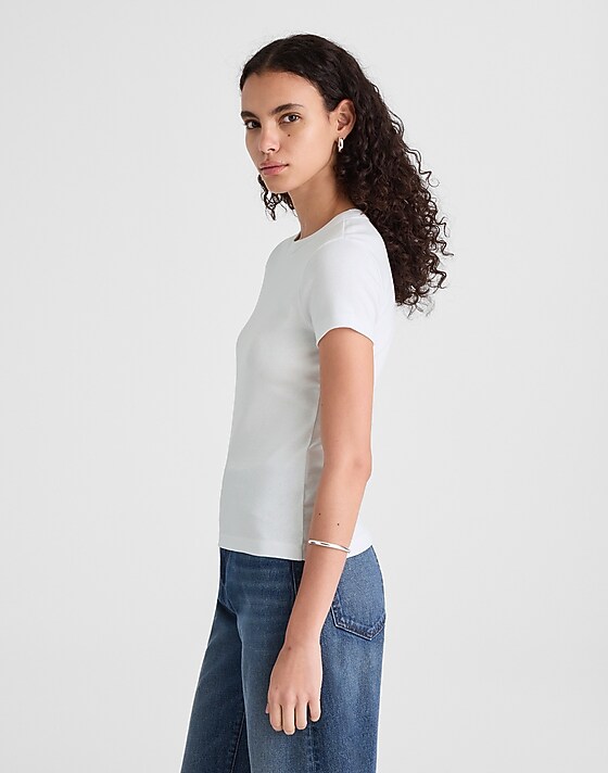 Madewell The 90s Tee In Compact Cotton White