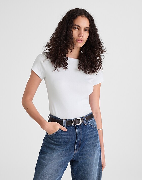 madewell The 90s Tee in Compact Cotton white