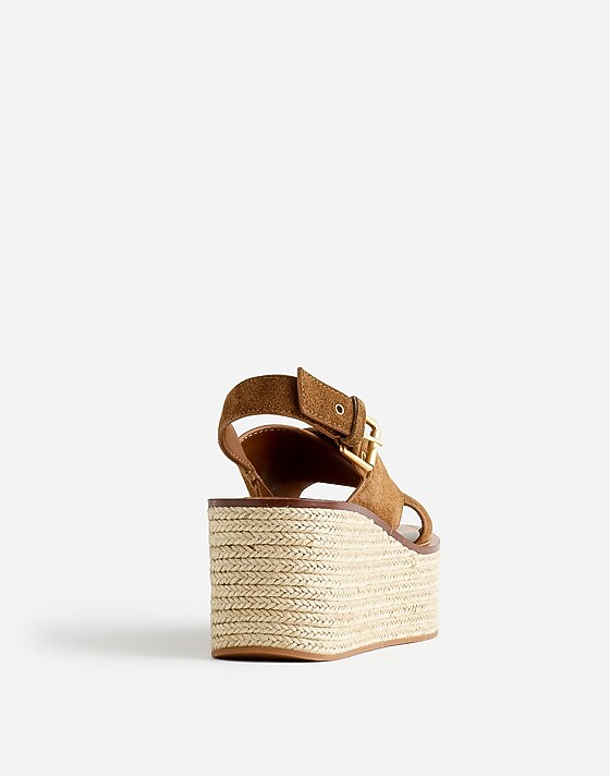 Madewell The Amee Wedge Sandal Aged Cognac