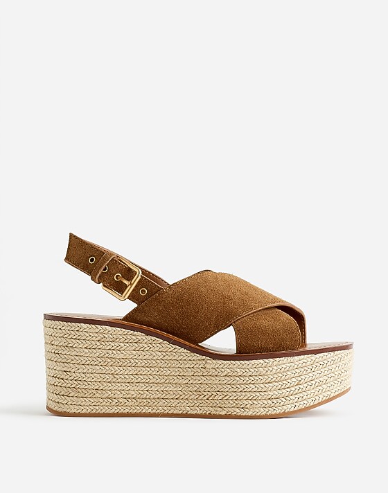 madewell The Amee Wedge Sandal aged cognac