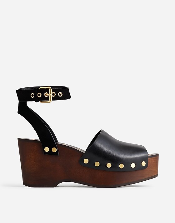 madewell The Anouk Platform Clog Sandal true black