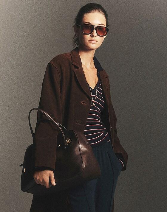 Madewell The Belted Satchel Bag Rich Brown