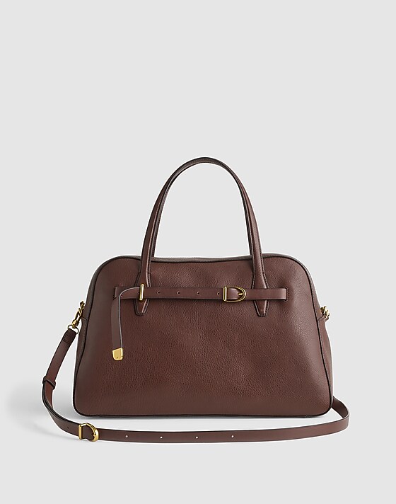 madewell The Belted Satchel Bag rich brown