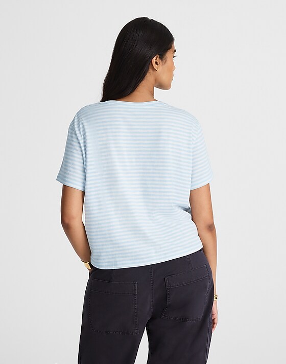 Madewell The Boxy-Crop Tee In Soft Slub Iced Blue