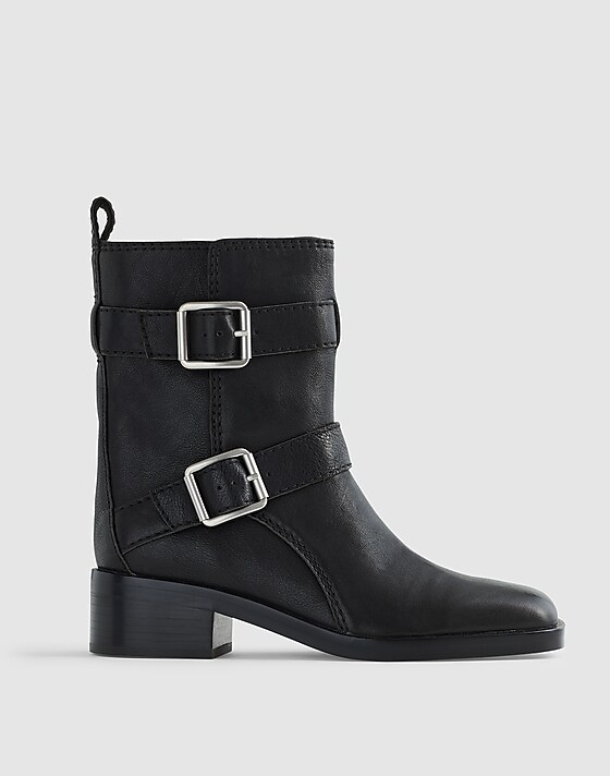 madewell The Britt Moto Boot true black