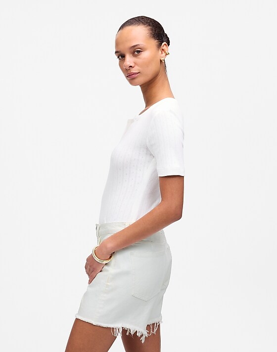 Madewell The Brynn Long Short Pure White