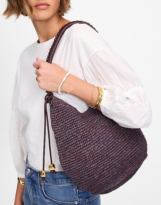 Madewell The Camren Straw Bag Chocolate Raisin