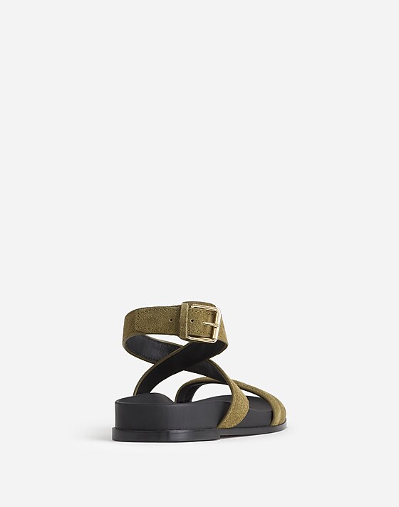 Madewell The Caro Ankle-Wrap Sandals Aged Olive