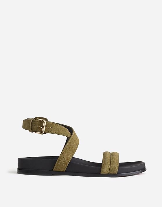 madewell The Caro Ankle-Wrap Sandals aged olive