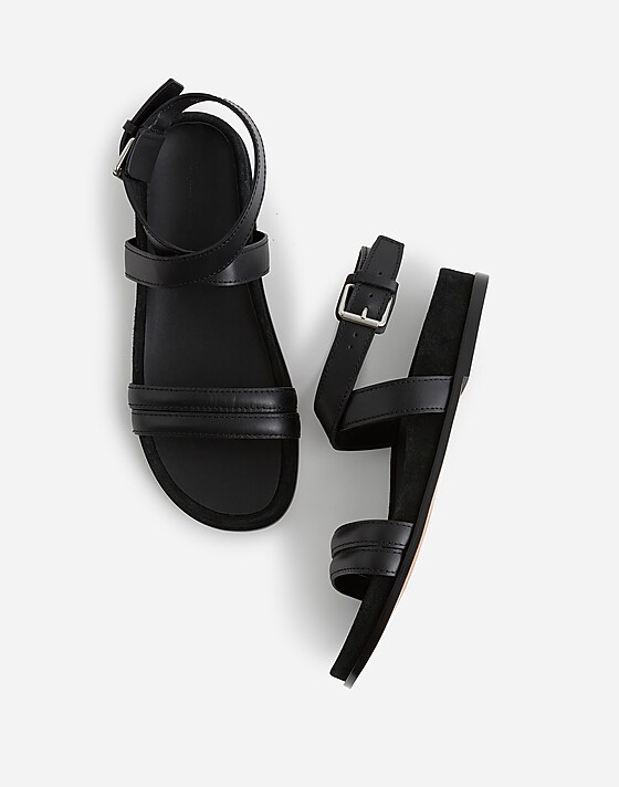 Madewell The Caro Ankle-Wrap Sandals True Black