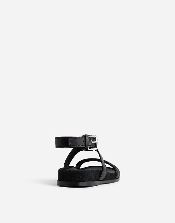 Madewell The Caro Ankle-Wrap Sandals True Black