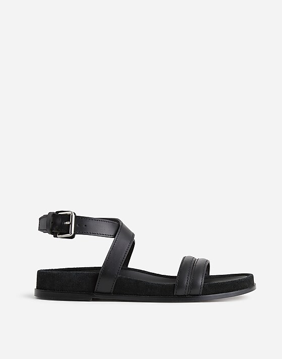 madewell The Caro Ankle-Wrap Sandals true black