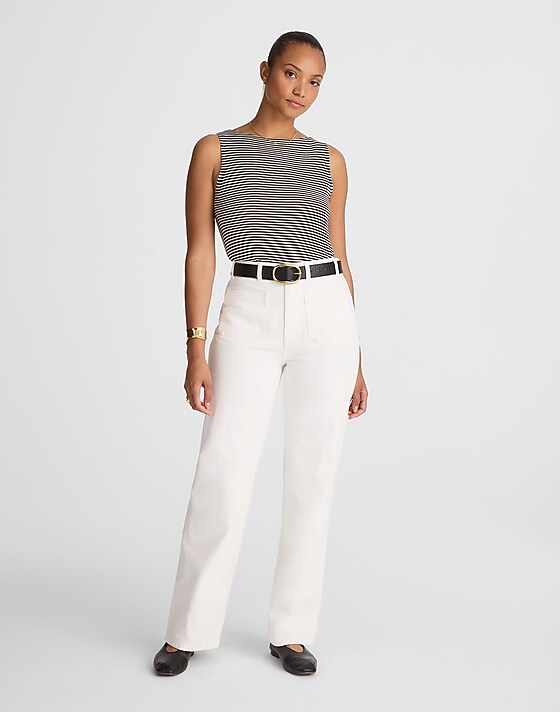 madewell The Curvy Cleo Straight Jean white