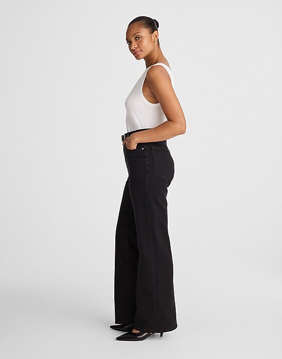 Madewell The Curvy Wide-Leg Jean Black Frost