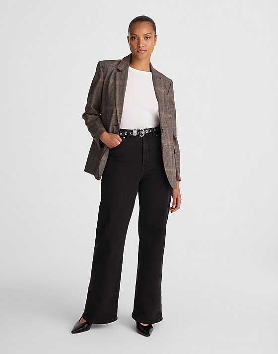 madewell The Curvy Wide-Leg Jean black frost