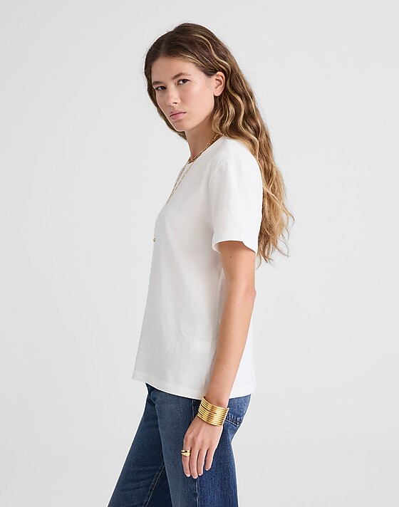 Madewell The Dakota Perfect Crewneck Tee White