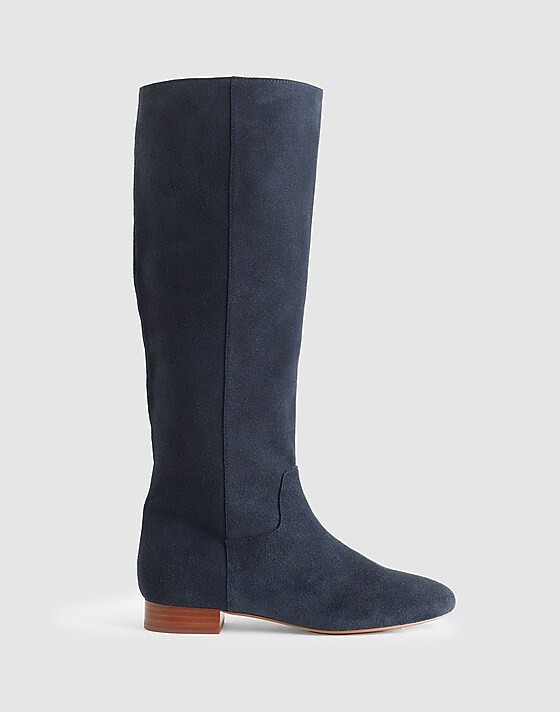 madewell The Dari Tall Boot in Suede deep indigo