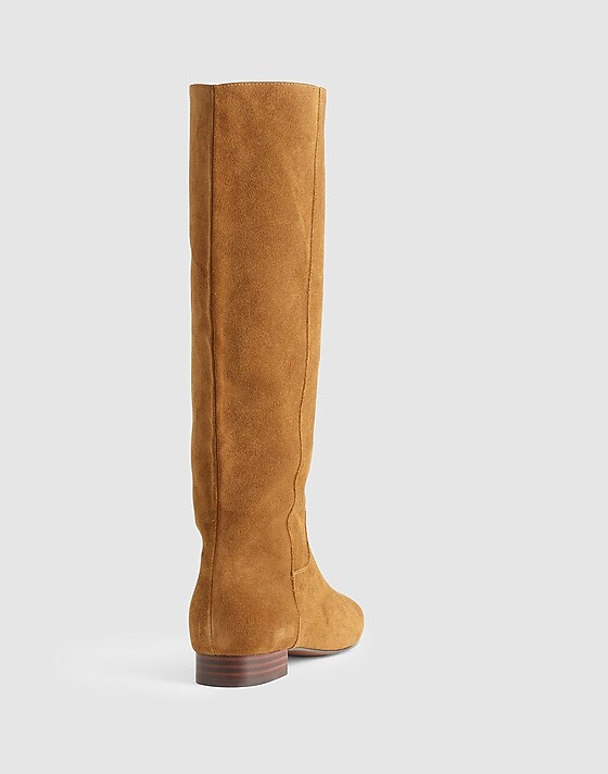 Madewell The Dari Tall Boot In Suede Dried Acorn