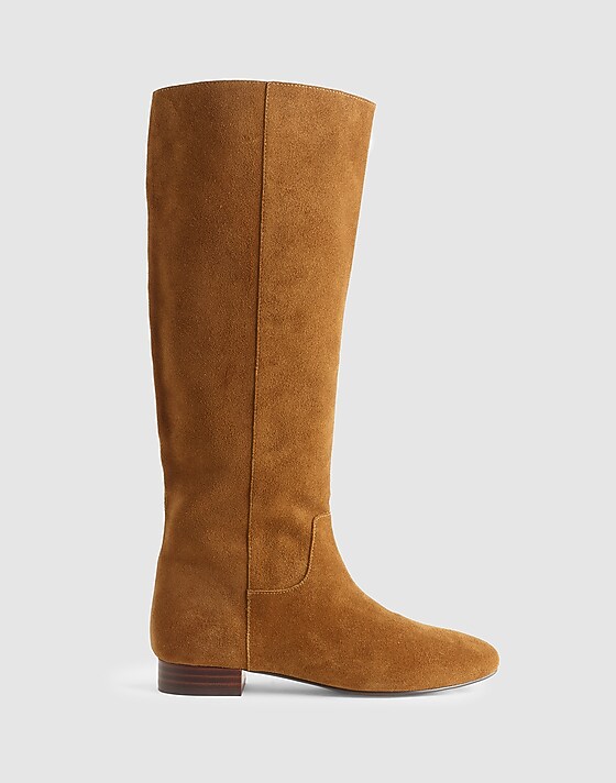 madewell The Dari Tall Boot in Suede dried acorn