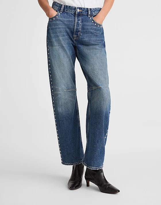Madewell The Darted Barrel-Leg Jean Concho Wash