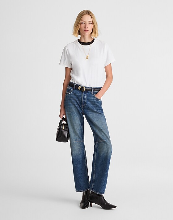Madewell The Darted Barrel-Leg Jean Concho Wash