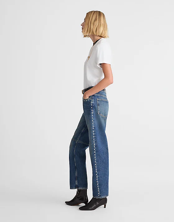 madewell The Darted Barrel-Leg Jean concho wash