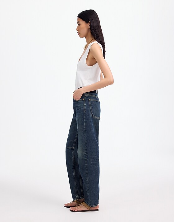 Madewell The Darted Barrel-Leg Jean Danver Wash