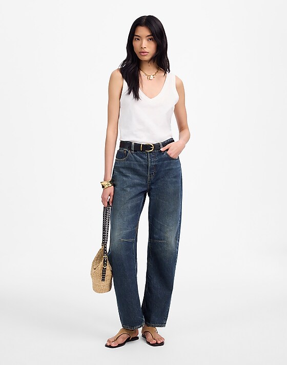madewell The Darted Barrel-Leg Jean danver wash