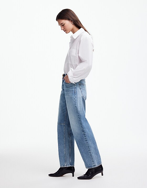 Madewell The Darted Barrel-Leg Jean Dobbins Wash