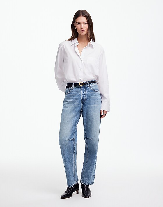 madewell The Darted Barrel-Leg Jean dobbins wash
