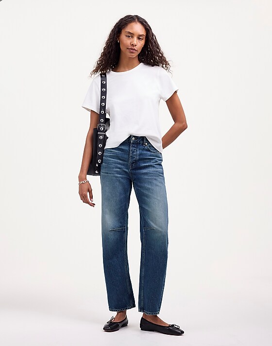 madewell The Darted Barrel-Leg Jean irmo wash