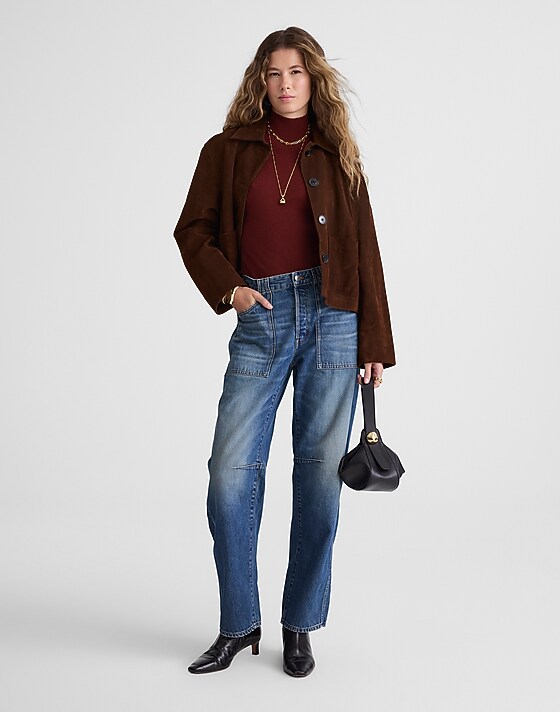 madewell The Darted Barrel-Leg Jean irmo wash
