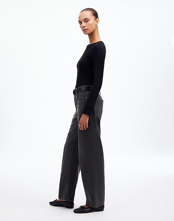 Madewell The Darted Barrel-Leg Jean Olenda Wash