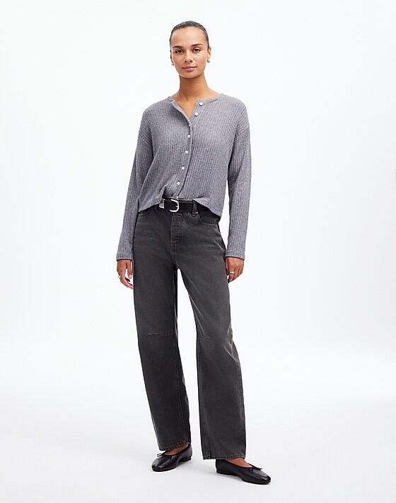 madewell The Darted Barrel-Leg Jean olenda wash