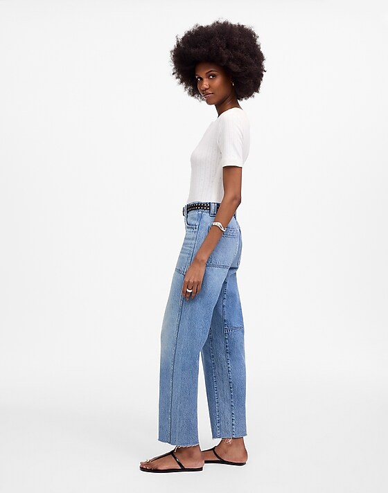Madewell The Darted Barrel-Leg Jean Riverbend Wash