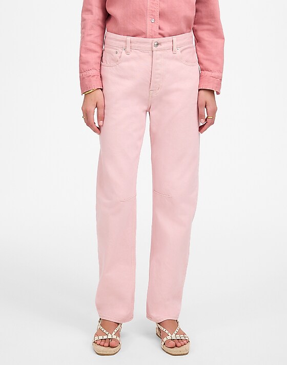 Madewell The Darted Barrel-Leg Jean Subtle Blossom