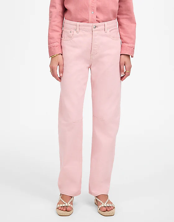 Madewell The Darted Barrel-Leg Jean Subtle Blossom
