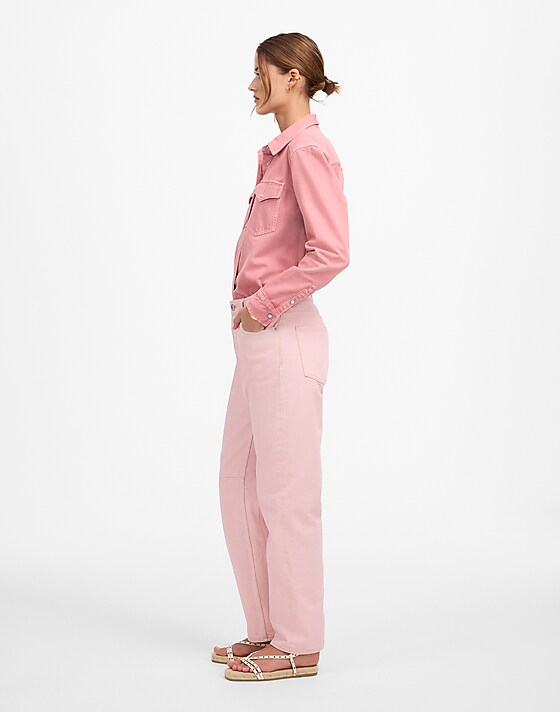 Madewell The Darted Barrel-Leg Jean Subtle Blossom