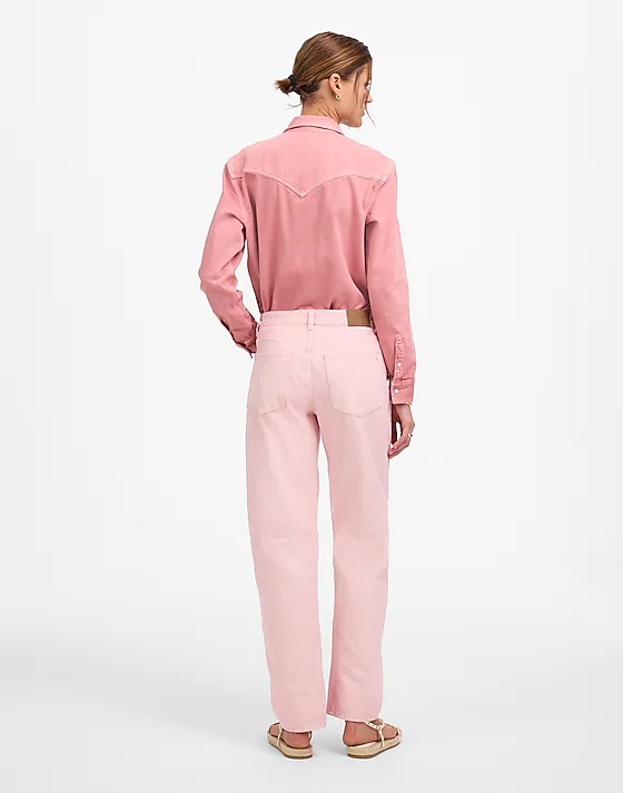 Madewell The Darted Barrel-Leg Jean Subtle Blossom