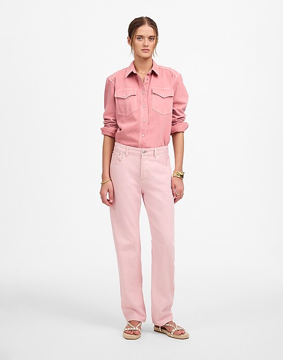 madewell The Darted Barrel-Leg Jean subtle blossom