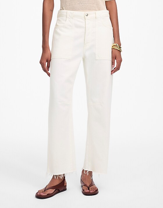 Madewell The Darted Barrel-Leg Jean Tile White
