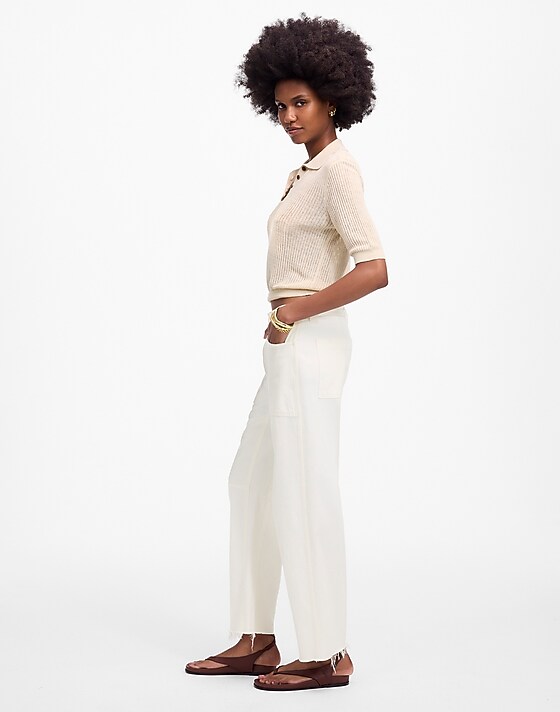 Madewell The Darted Barrel-Leg Jean Tile White
